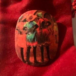 NWOT Vintage 1980s Paul Goodnight “Listen To The Hipbones” Leather Brooch Pin